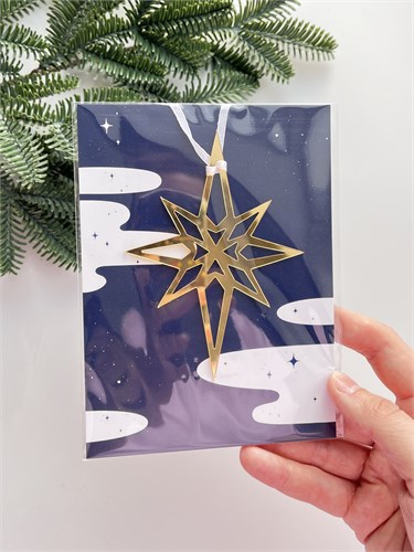 Открытка с ёлочной игрушкой «Рождественская звезда» 1874